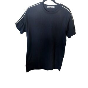 Givenchy Mens Cuban Fit Black Logo Tape Shoulder T-Shirt XXL RM701W3Y03